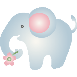 花と象のイラスト