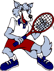 狼テニスプレイヤーのイラスト