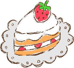 手書き風ショートケーキのイラスト