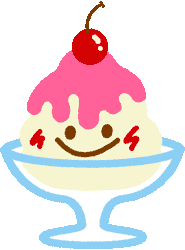 A shaved ice with cherry flavor web graphic