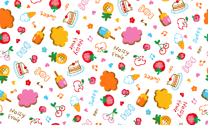 Sweets(Fruits,Shortcake,Soft Ice Cream,Candy) background