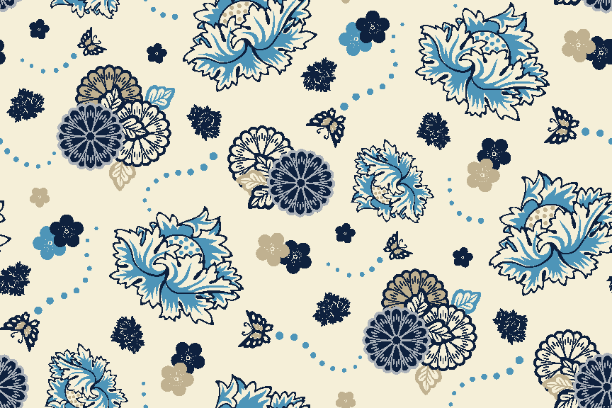Oriental Flower Print-1 background