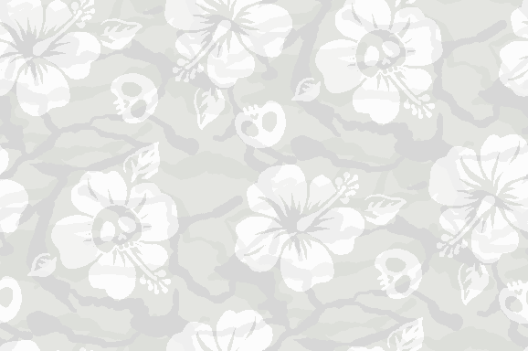 Camouflage Design with Hibiscus & Skull wallpaper