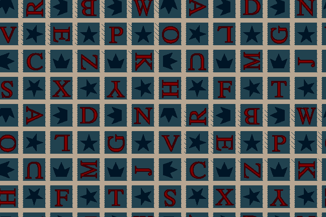 Alphabet with Check Pattern background