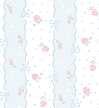 Roses with Ribbons & Stripes wallpaper