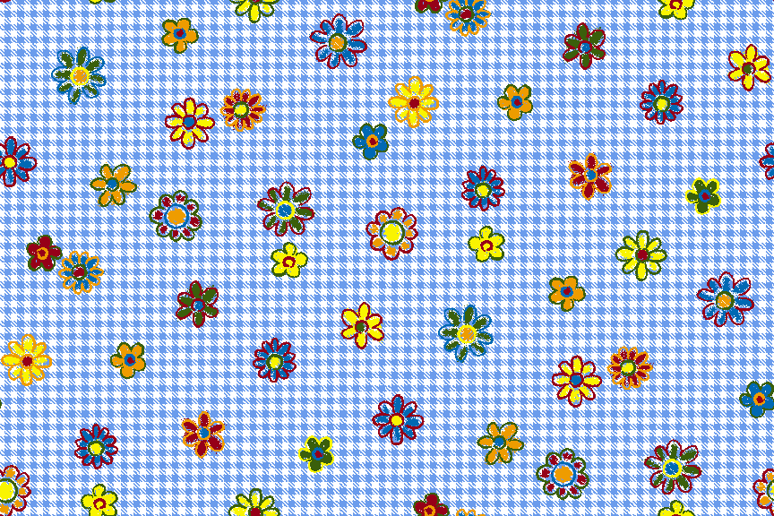 Gingham Check with Flowers image