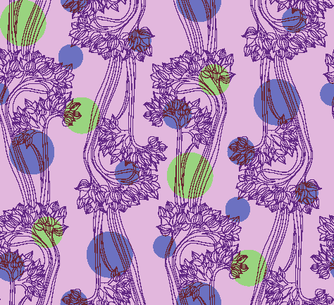 Art Nouveau with Polka Dots background