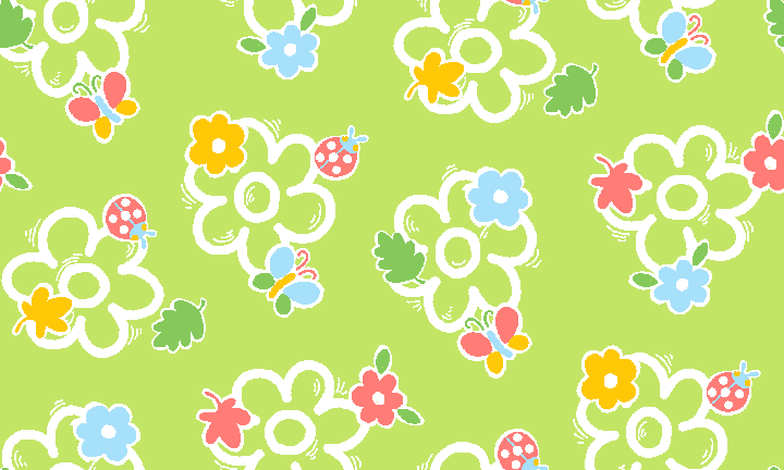 Flowers with Ladybugs & Butterflies background