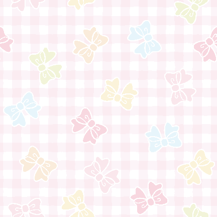 Gingham Check with Ribbons wallpaper